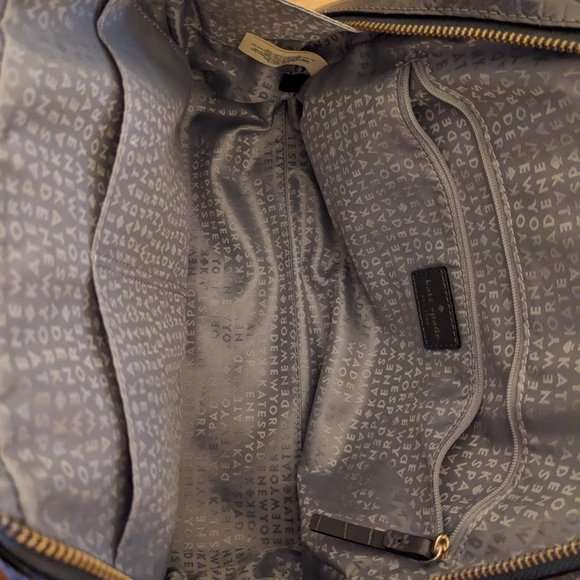 Kate Spade - Medium Grey Croc Embossed Leather Satchel w/ Gold Hardware - Picture 4 of 7